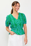 NEW!! Embroidered Peplum Top in Green