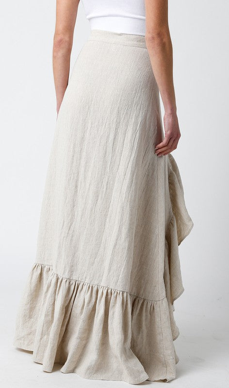 NEW!! “I’m In Linen” Maxi Skirt in Beige