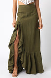 NEW!! “I’m in Linen” Maxi Skirt in Green