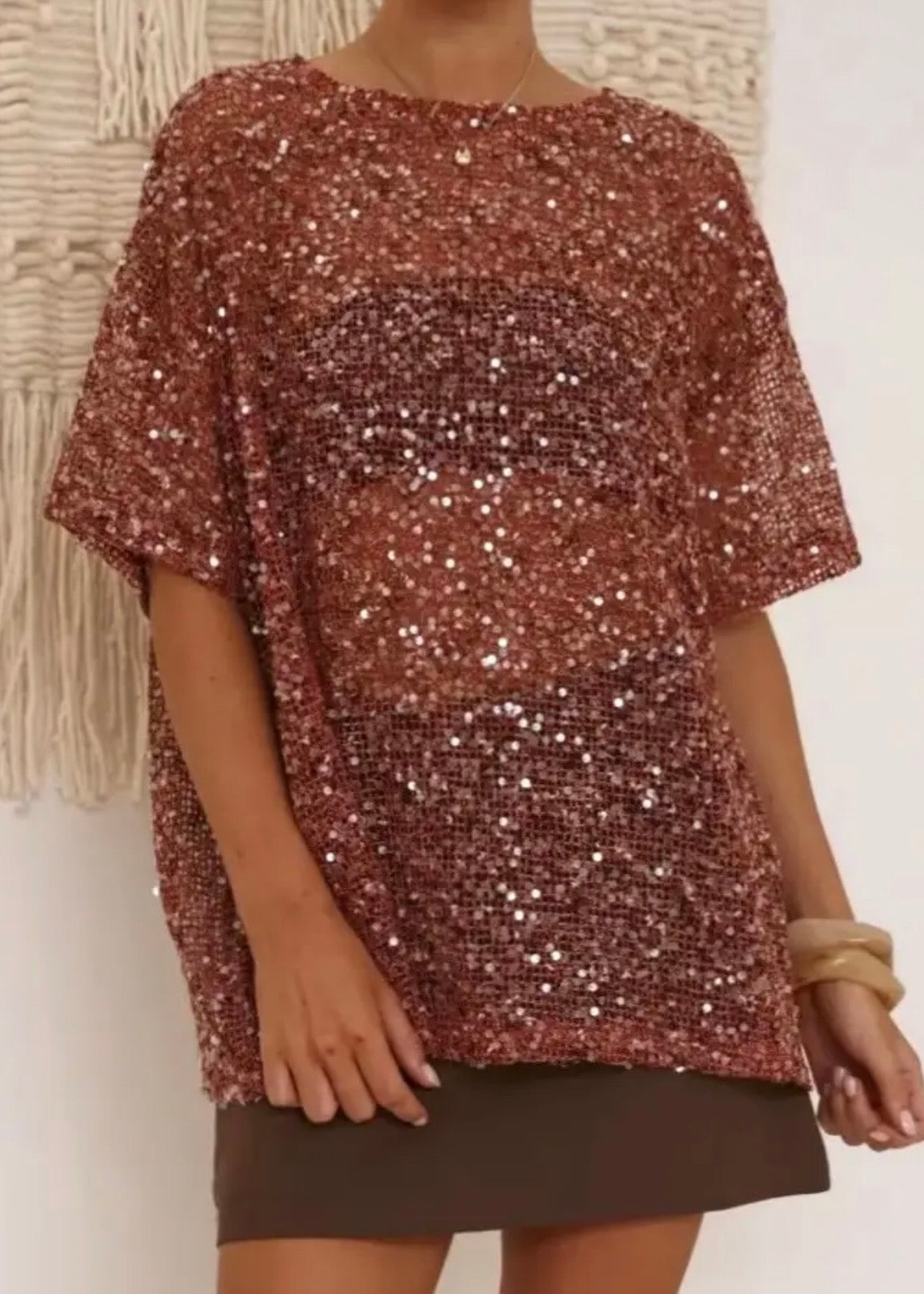 Sequin Oversized Top in 4 Colors - PREORDER