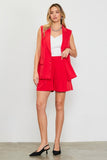 Portia Tailored Shorts in Red