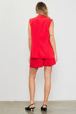 Portia Tailored Blazer Vest in Red