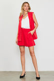 Portia Tailored Blazer Vest in Red