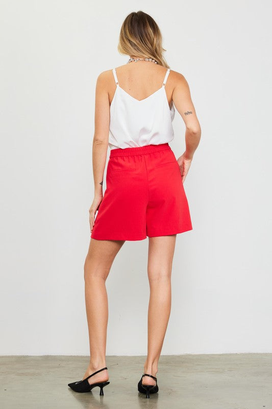 Portia Tailored Shorts in Red