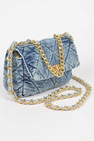 NEW!! Quilted Denim and Gold Purse