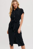 NEW!! Stella Button Down Dress in Black