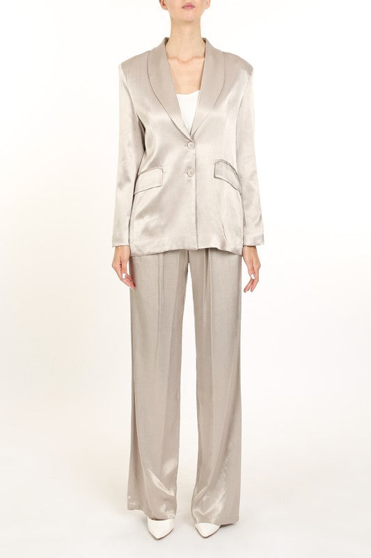 NEW!! The "Honore" Satin Blazer Pant Set