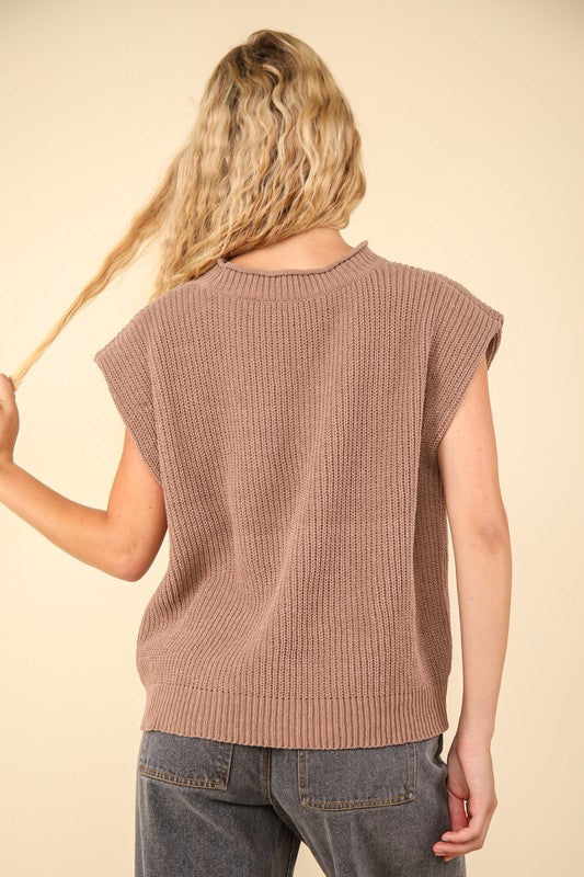 FINAL SALE!! Brooke Mock Neck Sweater in Mocha