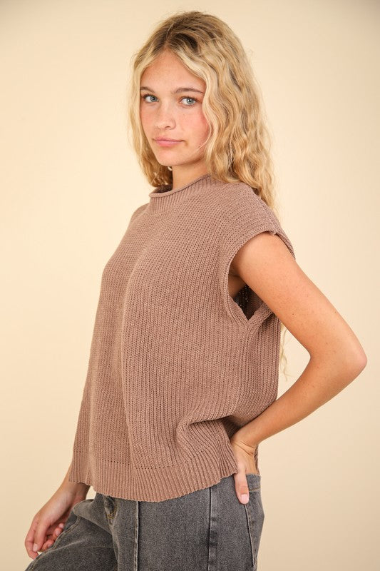 FINAL SALE!! Brooke Mock Neck Sweater in Mocha