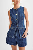 NEW!! The Midland Denim Vest and Short Set