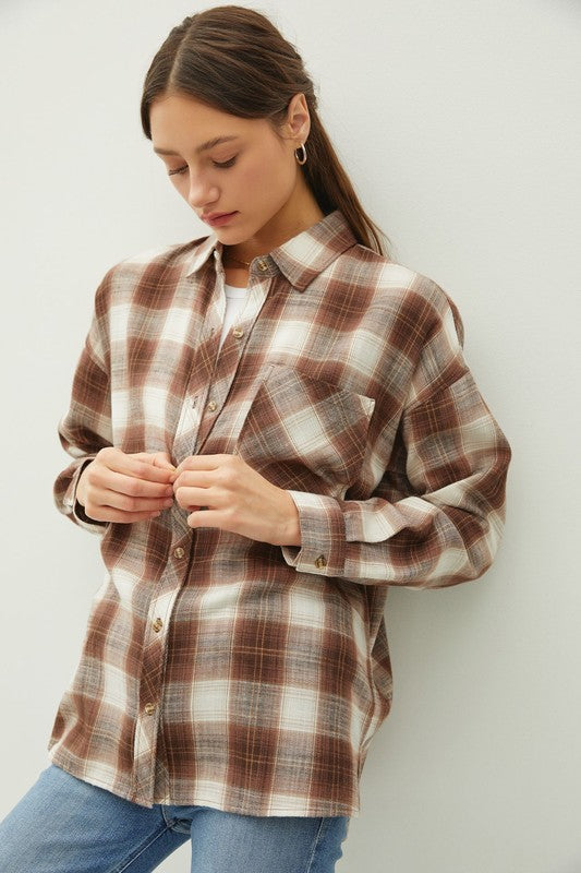 NEW!! The "Jackson" Flannel in Brown