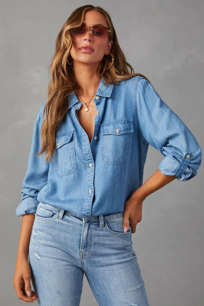 NEW!! Sadie Denim Button Down Top