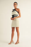 AS SEEN ON ASHLEE NICHOLS!! Halter Neck Tweed Mini Dress