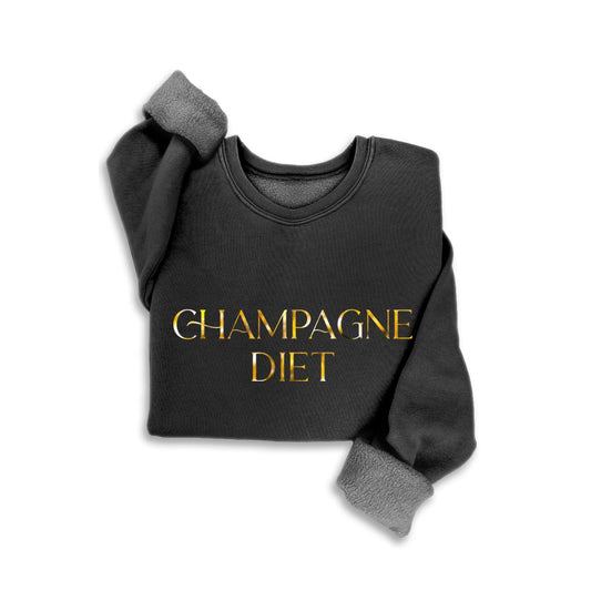 NEW!! "Champagne Diet" Sweatshirt in Mineral Black