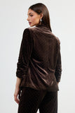 After Party Rhinestone Velvet Blazer in Brown