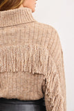 NEW!! Fringe Turtleneck Sweater in Mocha