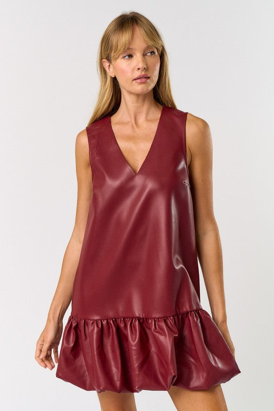 FINAL SALE!! The Downtown Bubble Dress in Maroon