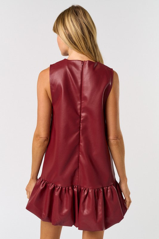 NEW!! The Downtown Bubble Dress in Maroon