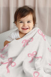 NEW!! Infant "Bow" Comfy Luxe Throw Blanket