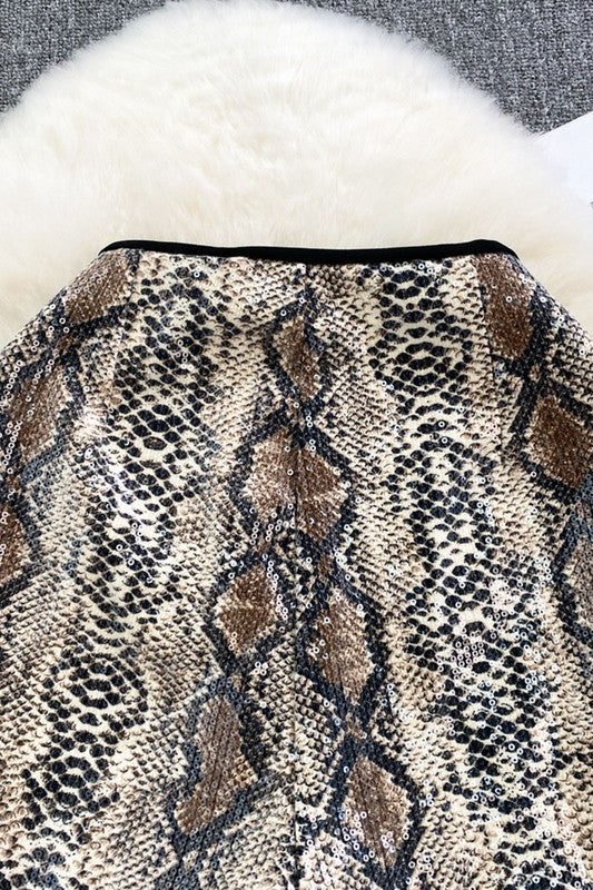 NEW!! High Waisted Snakeskin Sequin Shorts