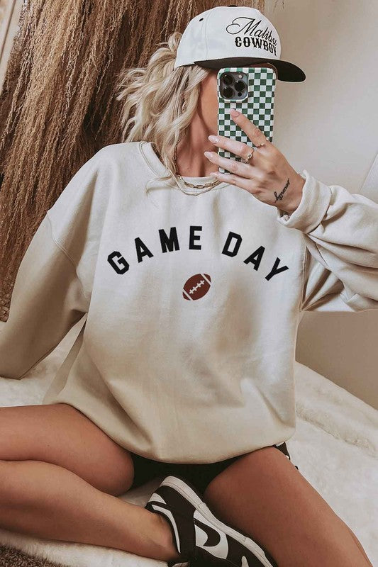 FINAL SALE!! "Game Day" Sweatshirt in Tan