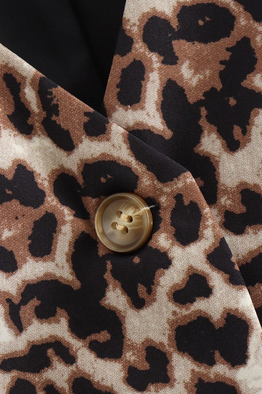 NEW!! Leopard Print Button Vest