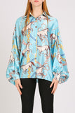 NEW!! Horseprint Satin Top in Blue