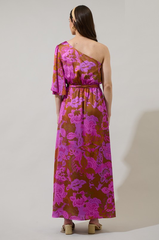 NEW!! Selina Satin One Shoulder Maxi Dress