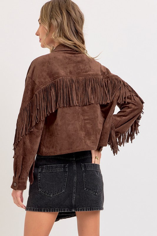 NEW!! Telluride Fringe Jacket in Brown