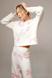 PRE ORDER! Bow Pajama Lounge Set in Off White