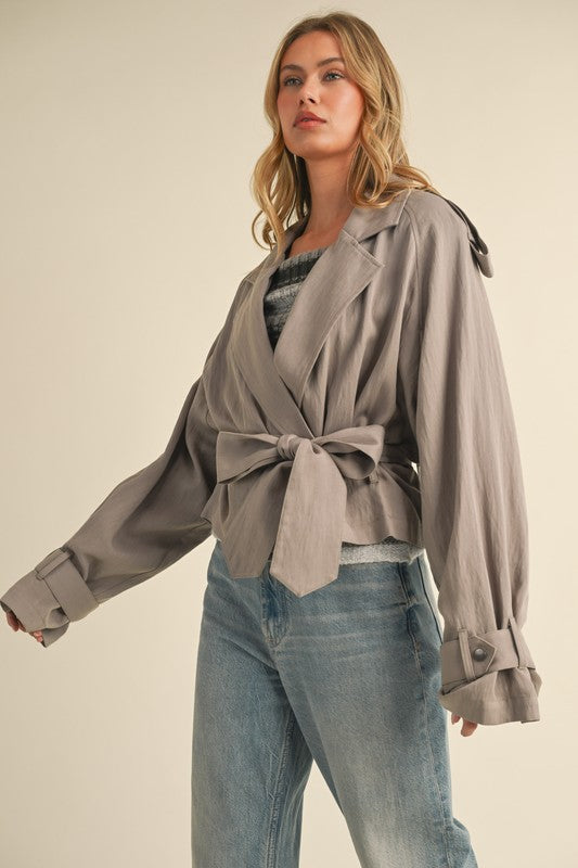 NEW!! The "Maven" Cropped Belted Trench
