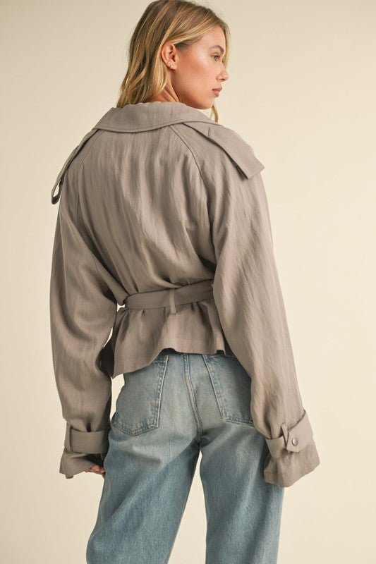 NEW!! The "Maven" Cropped Belted Trench