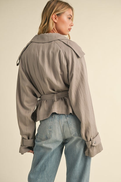 NEW!! The "Maven" Cropped Belted Trench