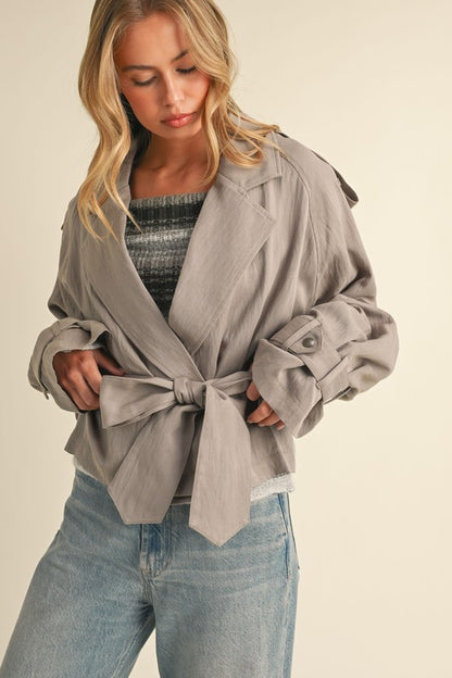 NEW!! The "Maven" Cropped Belted Trench
