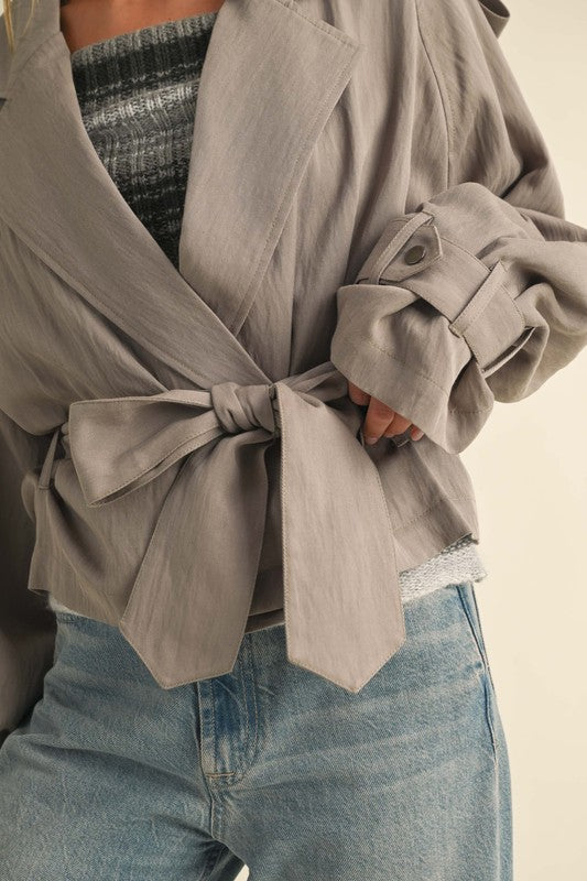 NEW!! The "Maven" Cropped Belted Trench