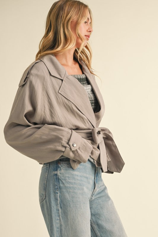 NEW!! The "Maven" Cropped Belted Trench