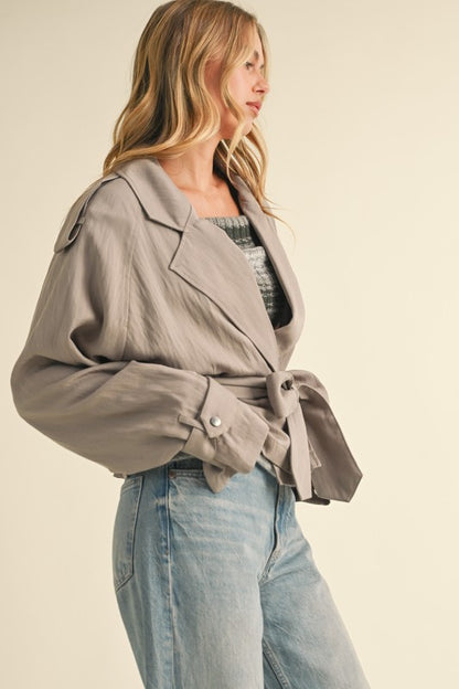 NEW!! The "Maven" Cropped Belted Trench