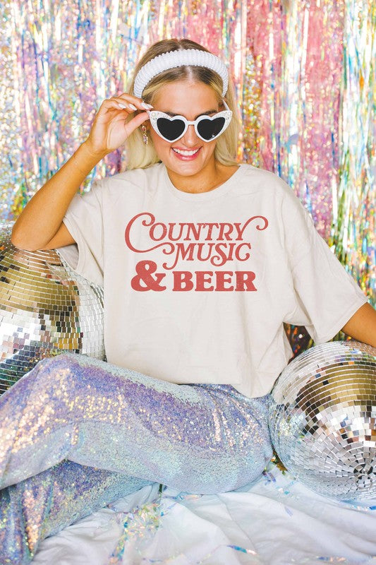 NEW!! "Country Music" Oversized Graphic Tee