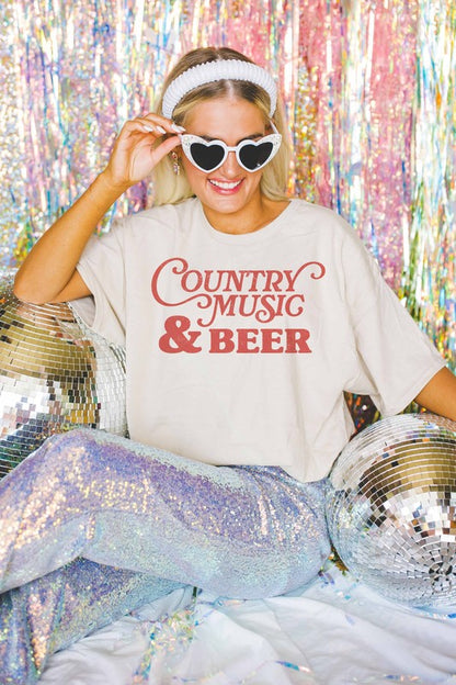 NEW!! "Country Music" Oversized Graphic Tee