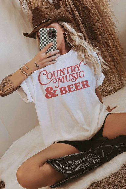 NEW!! "Country Music" Oversized Graphic Tee