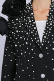 NEW!! Pearl & Rosette Embellished Blazer