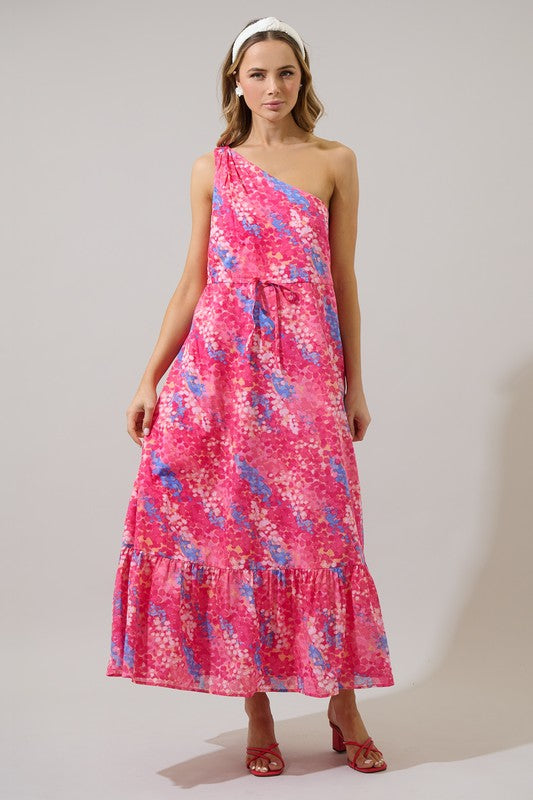 NEW!! Amelia Floral One Shoulder Maxi Dress