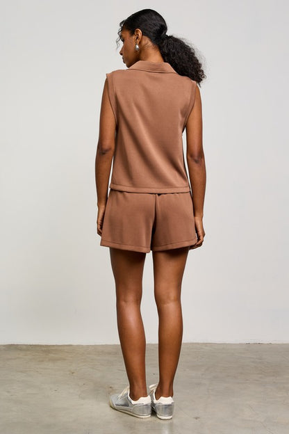 FINAL SALE!! "Get Moving" Sleeveless Top in Brown