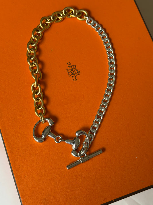 NEW!! Two Tone Snaffle Bit Toggle Necklace