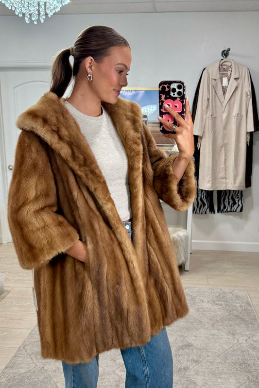 #46 Vintage Autumn Haze Mink Stroller Coat