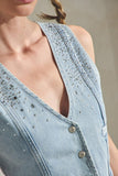 NEW!! Dickson Rhinestone Vest in Denim