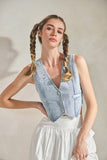 NEW!! Dickson Rhinestone Vest in Denim