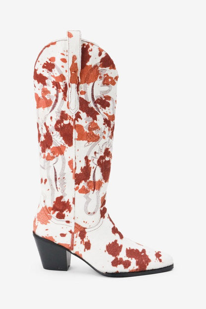 FINAL SALE!! "Trendsetter" Cowprint Cowboy Boots