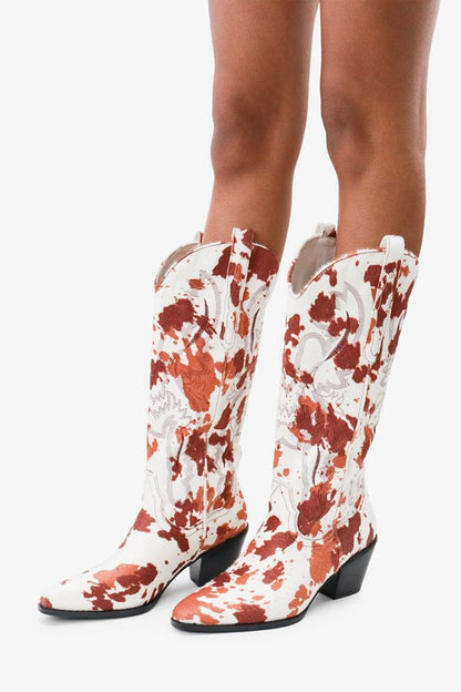 FINAL SALE!! "Trendsetter" Cowprint Cowboy Boots