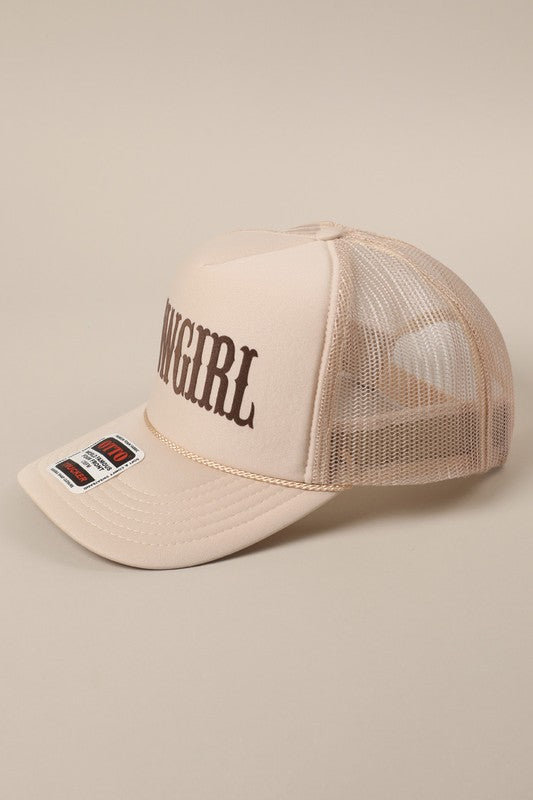 NEW!! "COWGIRL" Trucker Hat in Tan